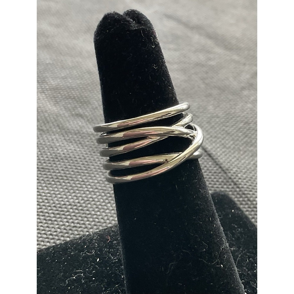 JCM Stainless Steel Ring Size 6 Modernist Estate Jewelry